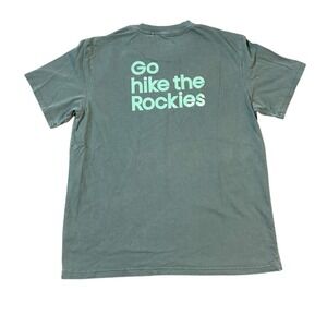 ALPINE DESIGN SHORT‎ SLEEVE GRAPHIC T-SHIRT SIZE LARGE MENS Green Double Sided